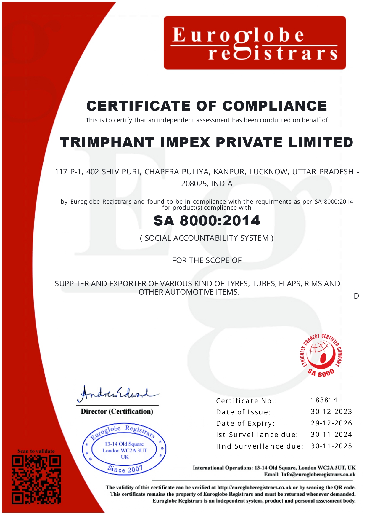 TRIMPHANT TYRES AND BUTYL TUBES